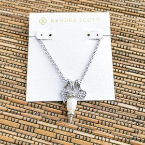 Demi Silver White Baroque Pearl Charm Necklace